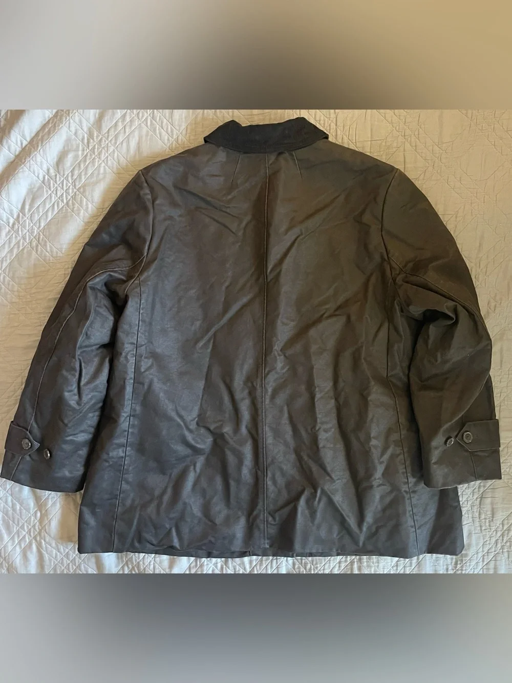J CREW Coated Barn Jacket Washed Black Gray Combo Size XL $278 CN058